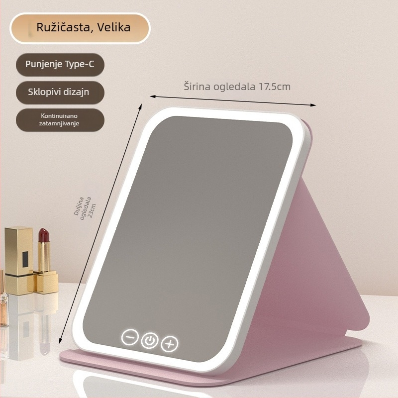 HD ogledalo za šminkanje stolna LED lampa stolno ogledalo za toaletni stol s lampom malo ogledalo praktično studentski dom sklopivo novi proizvod