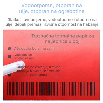 Termalni papir s tri boje, samoljepljivi papir za etikete, crvena žuta plava zelena smeđa boja, termalni papir za ispis etiketa s tri boje