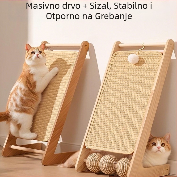 Sisalova daska za grebanje mačaka, masivno drvo, otporno na habanje i ne linja, vertikalna podloga za grebanje mačaka, daska za mačje kandže, grebalica za mačke od sisal konopa, igračka za mačke