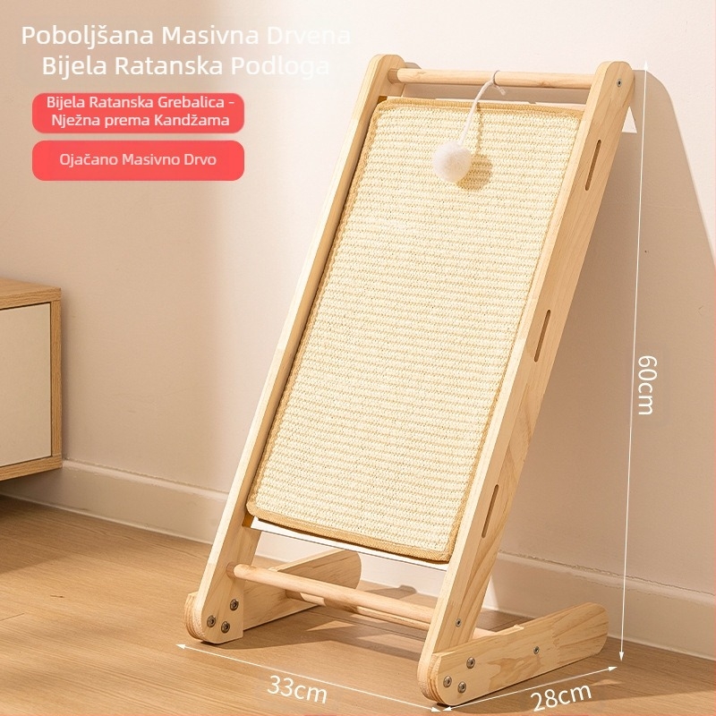 Sisalova daska za grebanje mačaka, masivno drvo, otporno na habanje i ne linja, vertikalna podloga za grebanje mačaka, daska za mačje kandže, grebalica za mačke od sisal konopa, igračka za mačke