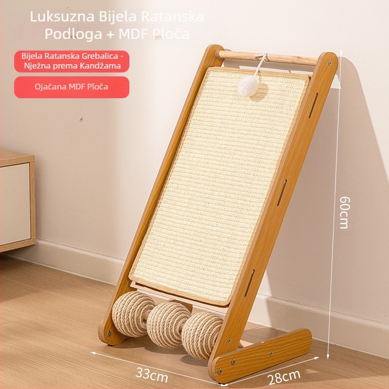 Sisalova daska za grebanje mačaka, masivno drvo, otporno na habanje i ne linja, vertikalna podloga za grebanje mačaka, daska za mačje kandže, grebalica za mačke od sisal konopa, igračka za mačke