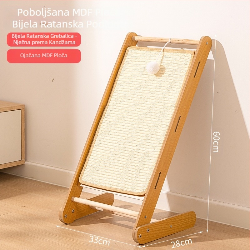 Sisalova daska za grebanje mačaka, masivno drvo, otporno na habanje i ne linja, vertikalna podloga za grebanje mačaka, daska za mačje kandže, grebalica za mačke od sisal konopa, igračka za mačke