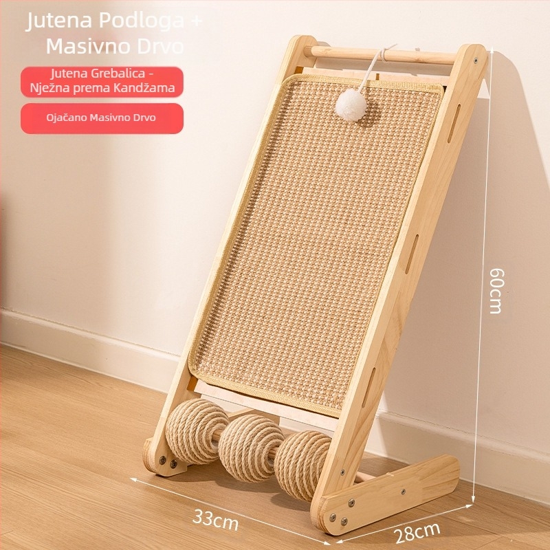 Sisalova daska za grebanje mačaka, masivno drvo, otporno na habanje i ne linja, vertikalna podloga za grebanje mačaka, daska za mačje kandže, grebalica za mačke od sisal konopa, igračka za mačke