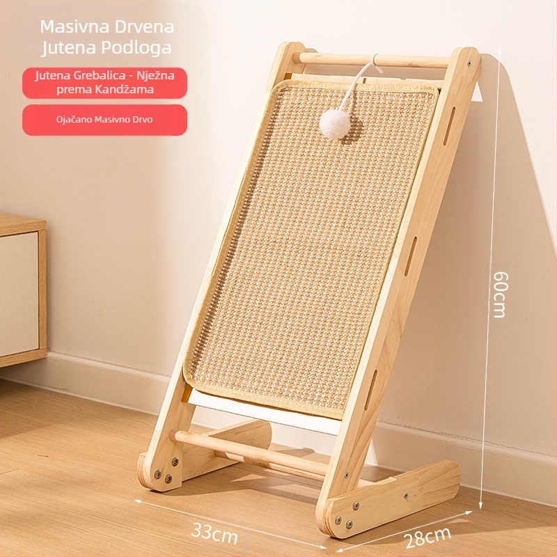 Sisalova daska za grebanje mačaka, masivno drvo, otporno na habanje i ne linja, vertikalna podloga za grebanje mačaka, daska za mačje kandže, grebalica za mačke od sisal konopa, igračka za mačke