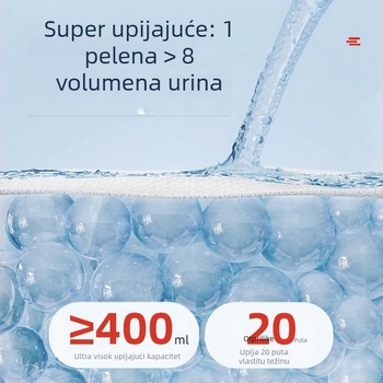 Fiziološke pelene za jednokratnu upotrebu za mužjake i kučke, udobne i prozračne, nepropusne, lako se upijaju i ne podliježu reverznoj osmozi, za unutarnju i vanjsku upotrebu.