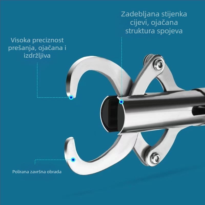 Novi produženi uređaj za kontrolu ribe od nehrđajućeg čelika za kontrolu divovskih objekata Luya forceps forceps za kontrolu ribolova ultra lagani ojačani slatkovodni
