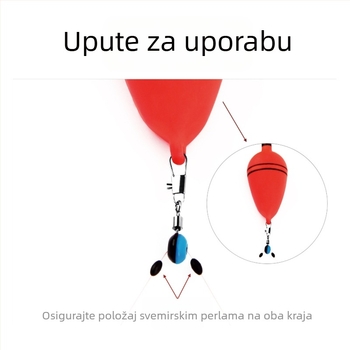 200 komada trobojnih blokova perli za morski ribolov, set blokova morskog graha u obliku svemirskog graha, set sjedala za plutanje u obliku svemirskog graha u obliku 8 prstenova, morski grah s konektorom