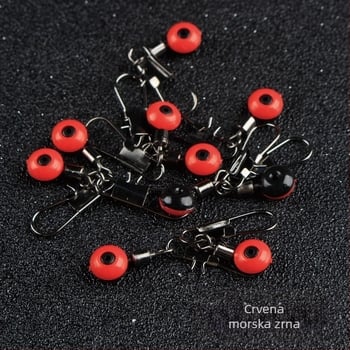 200 komada trobojnih blokova perli za morski ribolov, set blokova morskog graha u obliku svemirskog graha, set sjedala za plutanje u obliku svemirskog graha u obliku 8 prstenova, morski grah s konektorom