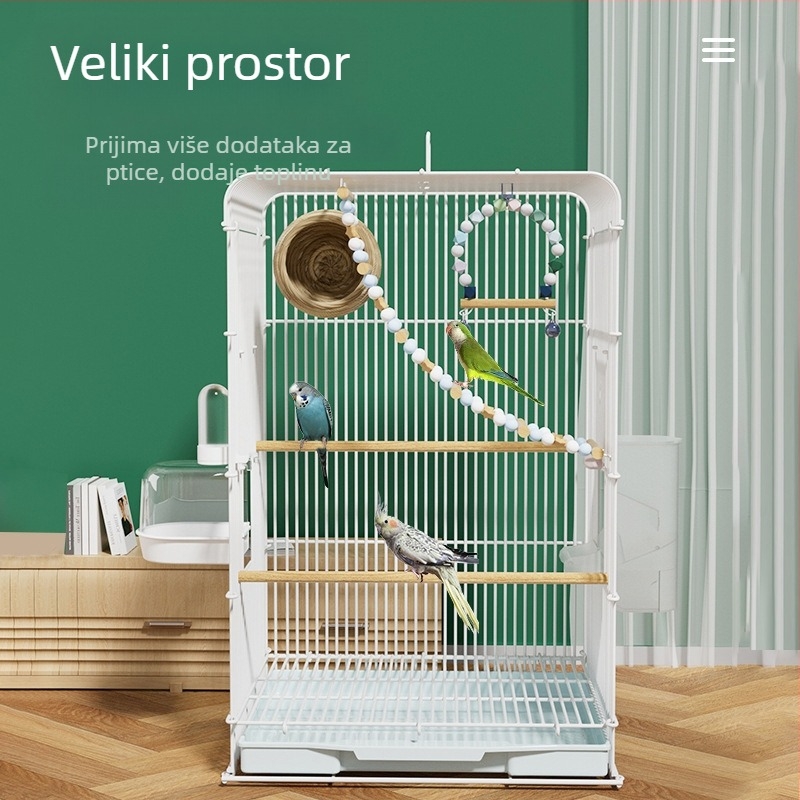 Kavez za ptice od tigrove kože, papiga, Xuanfeng božur, veliki kavez za ptice od vile, metalni kavez za uzgoj ptica, horizontalni svileni kavez za penjanje, kavez za promatranje