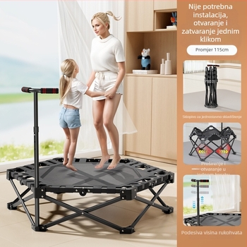 Trampolin na sklapanje jednim klikom za kućnu upotrebu, dječji trampolin, krevet za skakanje za bebe, oprema za kućni fitness, sklopivi trampolin