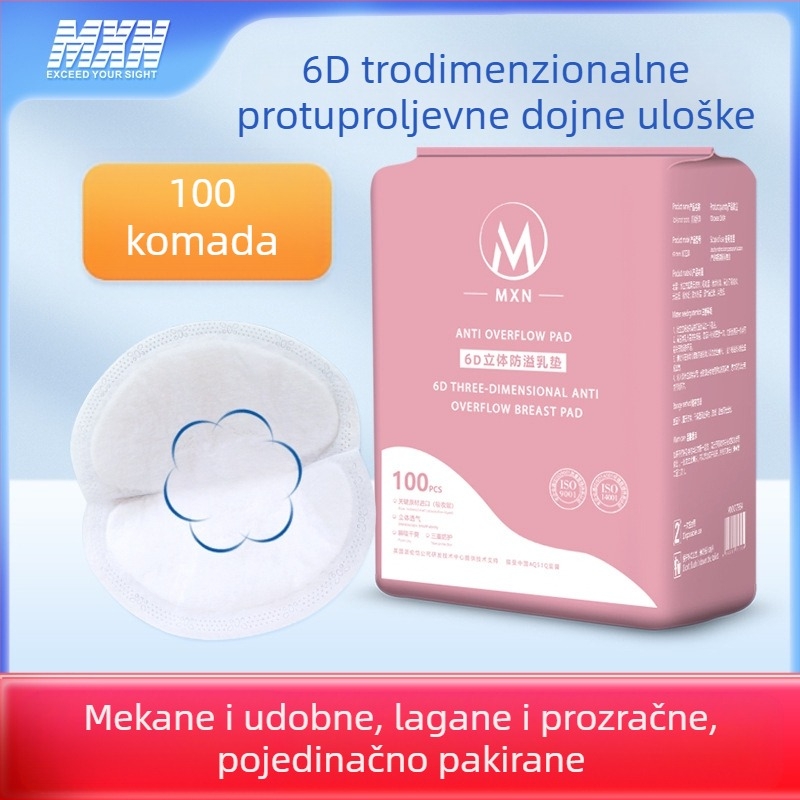 Jastučić za mlijeko protiv prelijevanja, jednokratni jastučić za mlijeko, postporođajni flaster za dojenje, ultra tanki flaster za mlijeko protiv prelijevanja, 100 komada jastučića za mlijeko za hranjenje