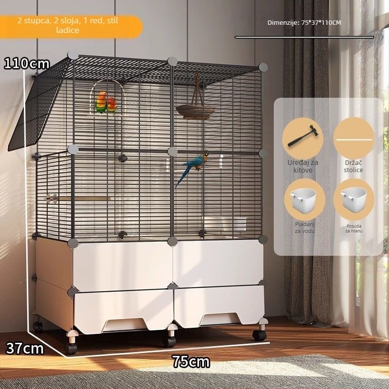 Veliki kavez za ptice otporan na prskanje za papige, nimfe, čvorke, velike myne, tigrice i kanarince, luksuzna vila za uređenje okoliša