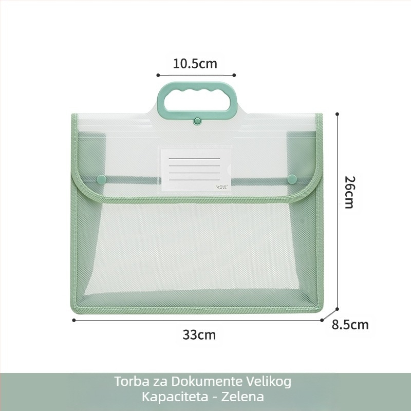 Prozirna vrećica za dokumente, vodootporna polipropilenska vrećica s kopčama, vrećica za pohranu za studentske testove velikog kapaciteta, vrećica za informacije A4 formata, torba za podučavanje