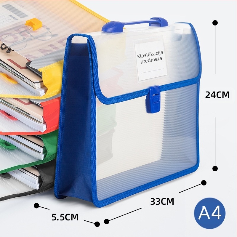 Prijenosna torba za dokumente A4 formata, informativna torba, trodimenzionalna torba za studentske ispite velikog kapaciteta, vodootporna i prijenosna torba za pohranu podataka