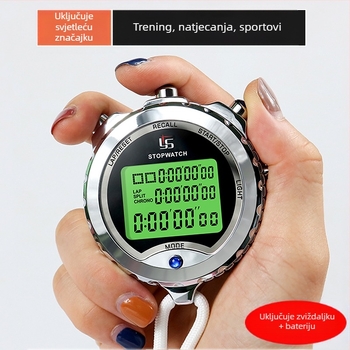Metalni elektronički štoperica, profesionalni sudac za natjecanje u atletici, trčanje, trening, studentsko fitness natjecanje