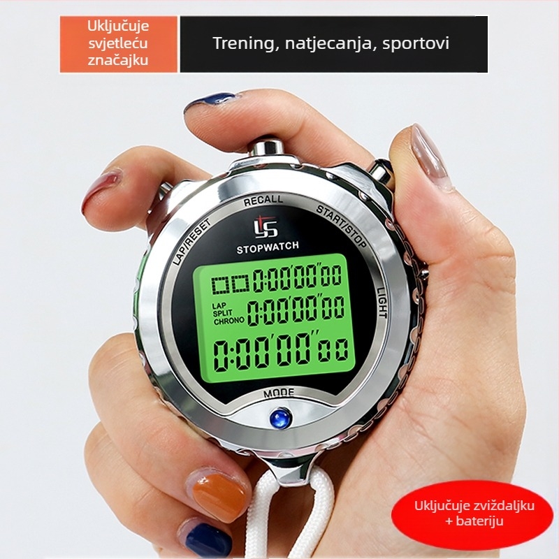 Metalni elektronički štoperica, profesionalni sudac za natjecanje u atletici, trčanje, trening, studentsko fitness natjecanje