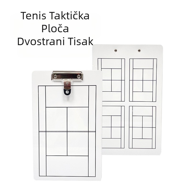Taktička ploča za tenis, prijenosna univerzalna kopča, društvena igra, vodič za trenere, vježba, dvostrana, pisava i izbrisiva bijela ploča