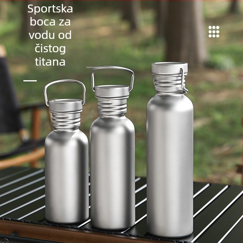 Titanska čaša za vanjsku sportsku bocu za vodu od čistog titana, kampiranje, biciklizam, bocu za vodu za putovanja, metalni pribor za piće, prijenosna čaša za vodu od titanske čaše