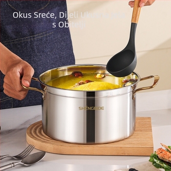 Prekogranični binauralni lonac za juhu od nehrđajućeg čelika, zadebljani kućni lonac za gulaš, puni set od 6 lonaca za odijelo, poklon SHENGBIDE