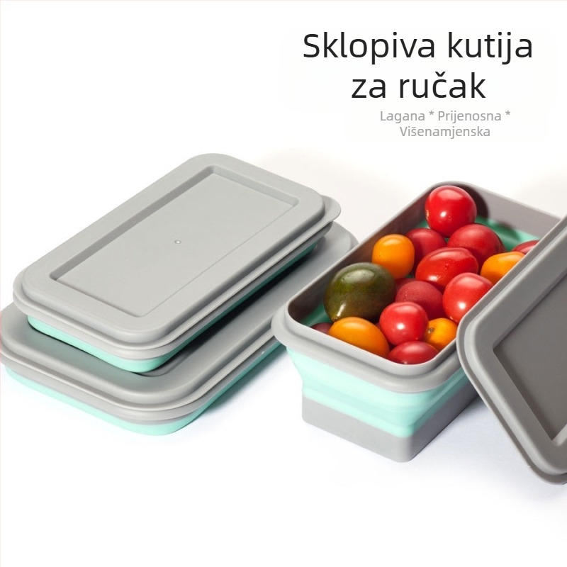 Višenamjenska prijenosna sklopiva zdjela s dva seta, vanjska, putna, za piknik, za kućni ured, zdjela za pohranu, dječja zdjela, kutija za ručak