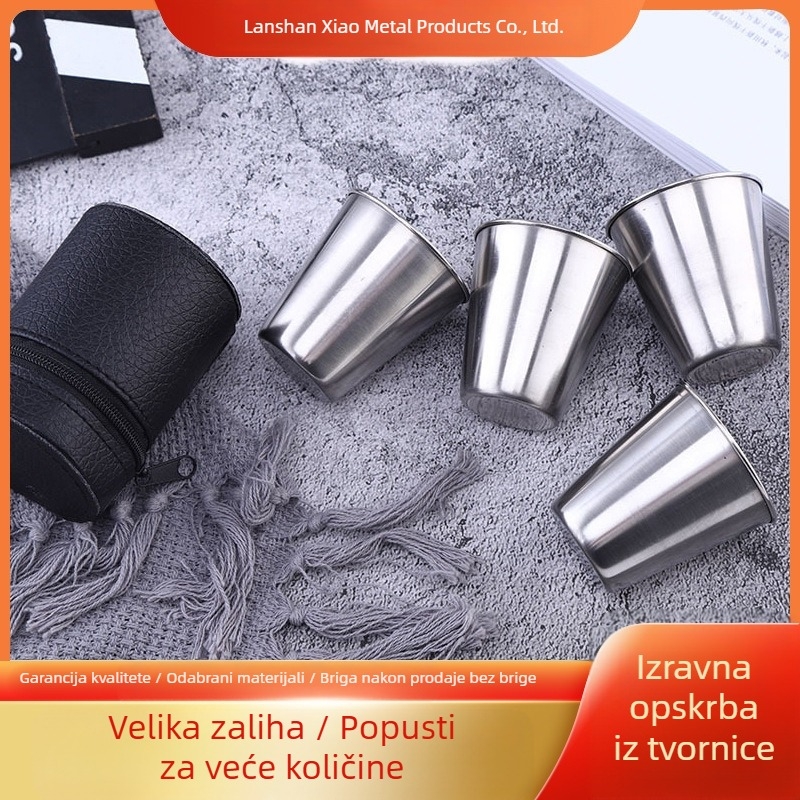 Prekogranična opskrba 70ml brusna čaša od nehrđajućeg čelika za bijelo vino Amazon, vruća prodaja, prijenosna metalna čaša za vodu za kampiranje na otvorenom