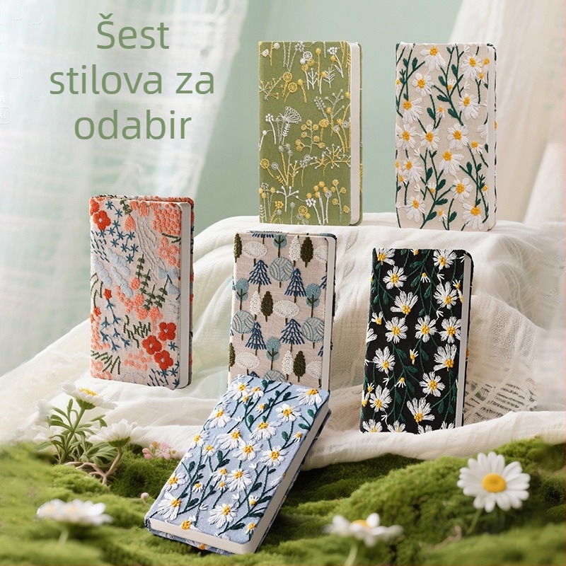 Priručnik, Dnevnik književnog vezenja s tratinčicama, Mala bilježnica s cvjetnim platnenim uzorkom, Visokokvalitetni priručnik, Prazna knjiga