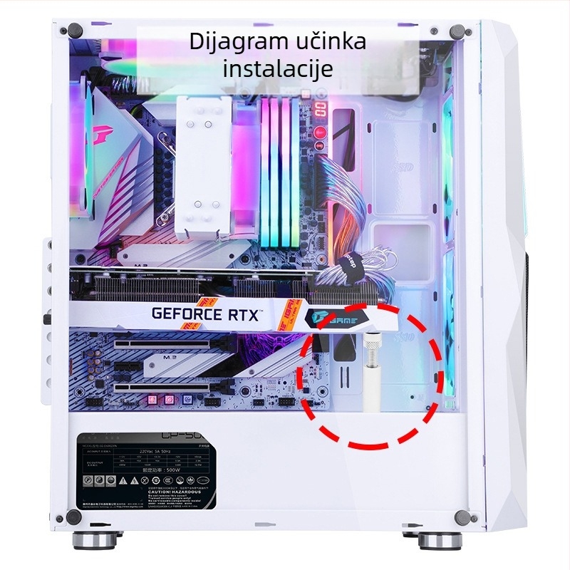 Okvir za nosač grafičke kartice, aluminijski, metalni, magnetski, donji, ITX, malo kućište, nosač grafičke kartice, otporan na savijanje