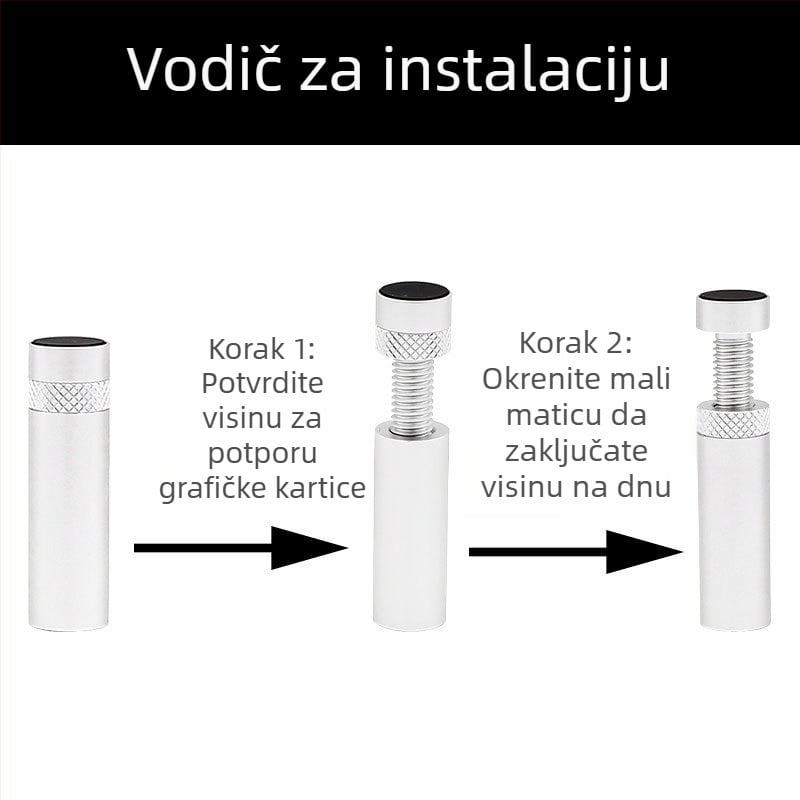 Okvir za nosač grafičke kartice, aluminijski, metalni, magnetski, donji, ITX, malo kućište, nosač grafičke kartice, otporan na savijanje