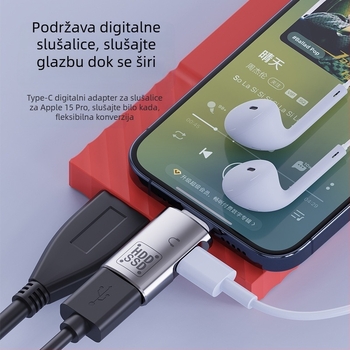 Pogodno za Apple adapter za mobilne telefone Type-C na USB dva u jednom Pd15W adapter za punjenje i prijenos podataka