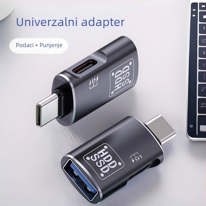 Pogodno za Apple adapter za mobilne telefone Type-C na USB dva u jednom Pd15W adapter za punjenje i prijenos podataka