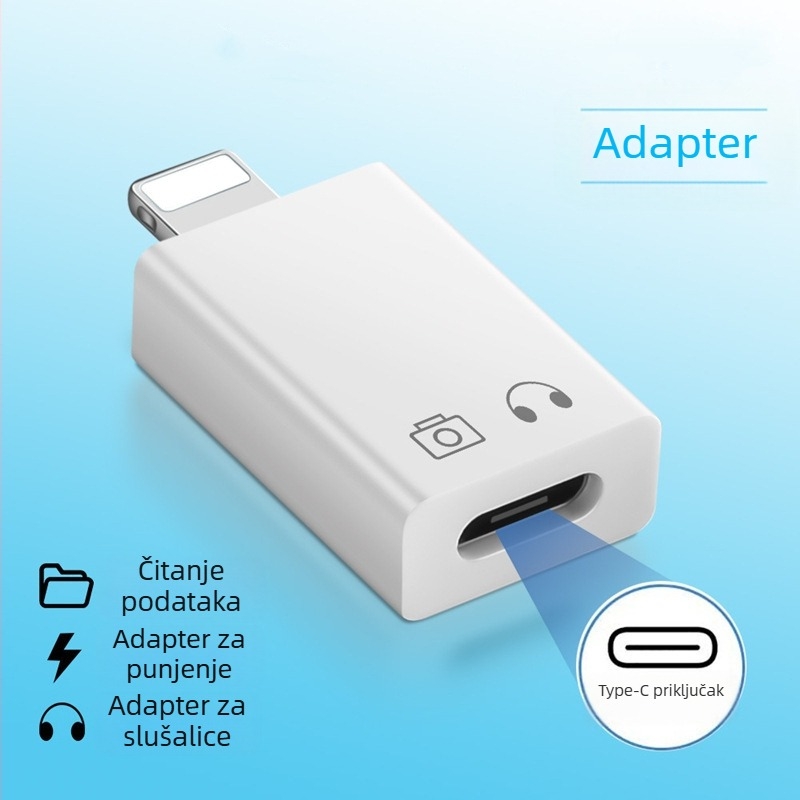 Pogodno za Apple adapter za mobilne telefone Type-C na USB dva u jednom Pd15W adapter za punjenje i prijenos podataka