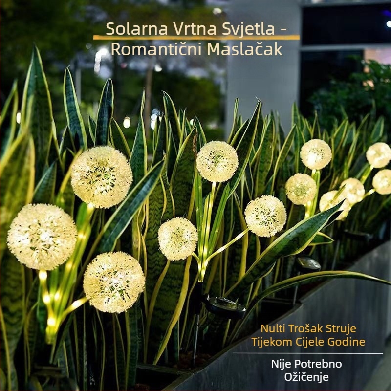 LED podne lampione od jedne do pet utičnica, lampioni suncokreta, vanjska vrtna dvorišna ukrasna svjetla, solarna trava