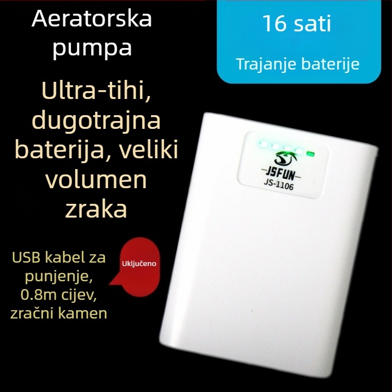 Ultra tiha punjiva pumpa za kisik, kanta za ribolov, pumpa za kisik, akvarij za zlatne ribice, restoran, hotel, generator kisika za žive ribe, ribolovna oprema