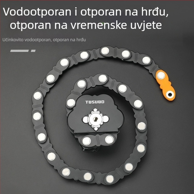 Tas kapetan bicikla praktična aluminijska brava lanac protuprovalna brava električni motocikl sklopiva brava brava za brdski bicikl