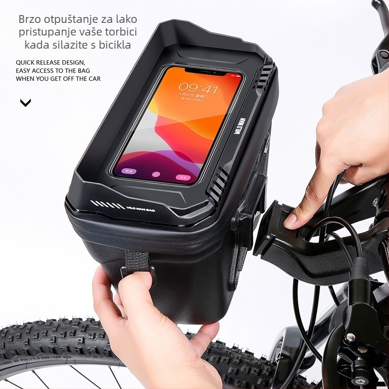 WILD MAN prednja torba za auto, torba za bicikl, tvrda EVA torba za mobitel, prednja torba za električni skateboard, sklopiva torba za bicikl