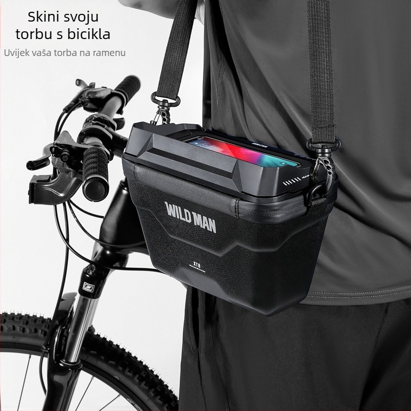 WILD MAN prednja torba za auto, torba za bicikl, tvrda EVA torba za mobitel, prednja torba za električni skateboard, sklopiva torba za bicikl