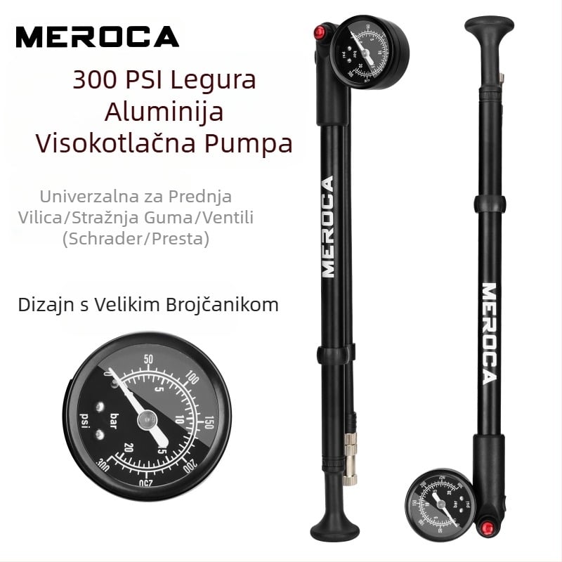 MEROCA amortizer visokog tlaka, pneumatska pumpa za bicikl, prednja vilica, stražnja mjehur, prijenosna zračna pumpa 300 PSI