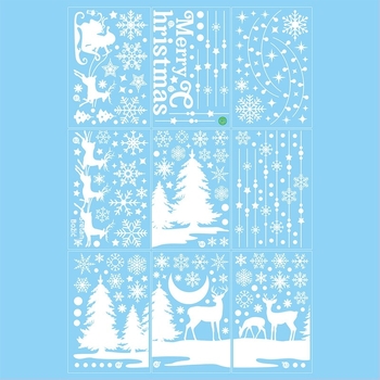 Amazon Novi proizvod Sveti ukrasi Naljepnice za prozor Bijeli božićni los Božićno drvce Božićne blagdanske naljepnice za prozor