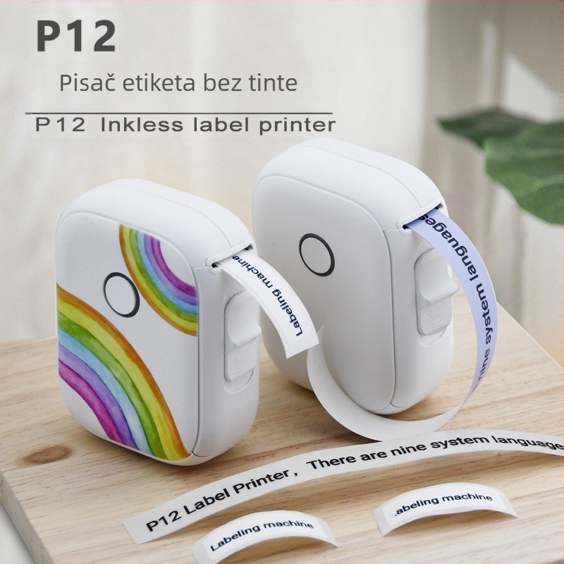 Kućni pisač etiketa P12 stroj za termalne etikete s kontinuiranim papirom, samoljepljivi prijenosni ručni mini pisač