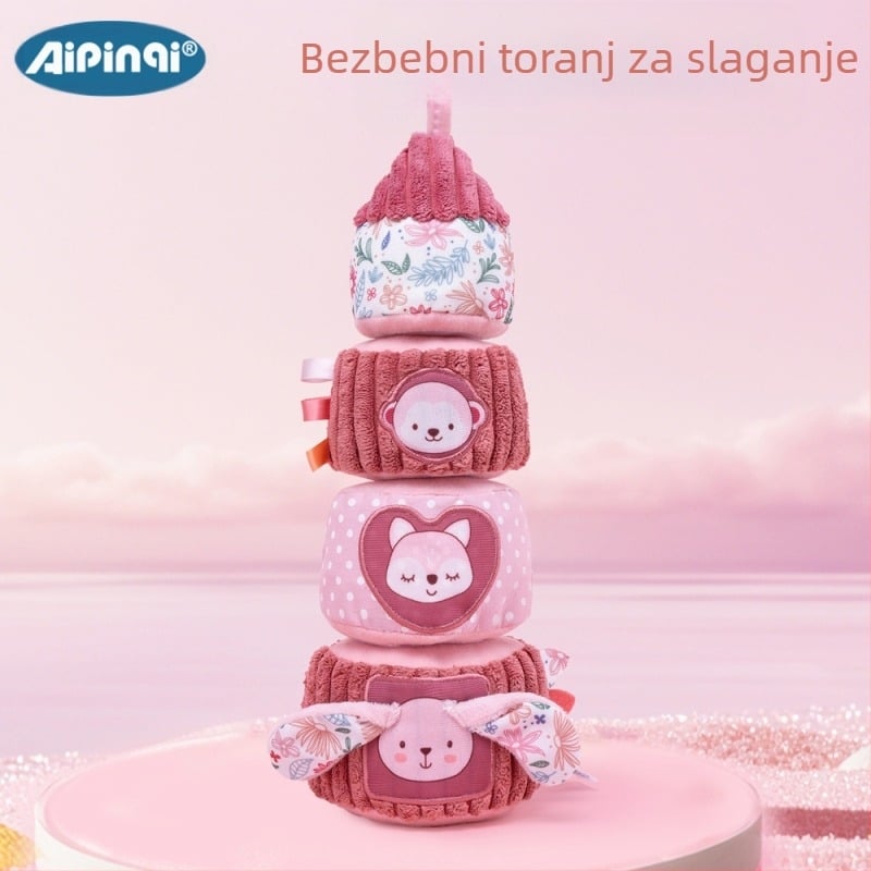 Edukativna igračka Jenga za slaganje u obliku tornja za bebe, 0-1 godina, intelektualna igračka u obliku duginog tornja