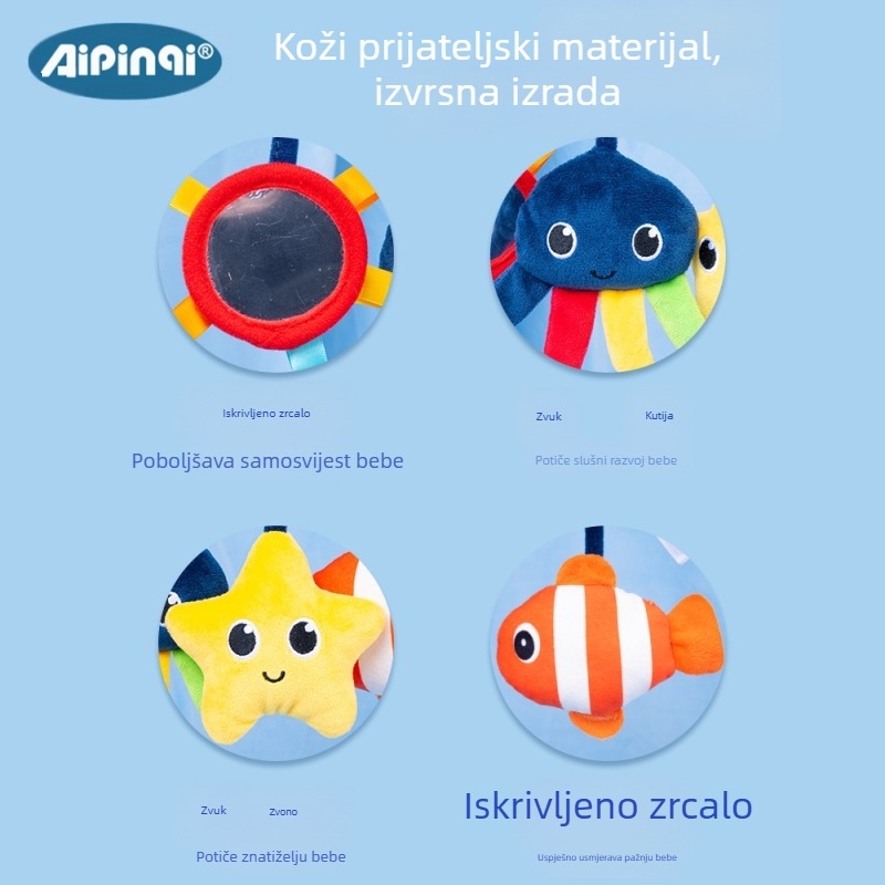 Aipinqi Novorođenče Ocean Bed Wrap Baby Early Education Bed Viseća igračka za dječja kolica Privjesak