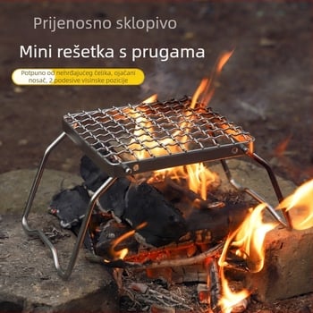 Nosač za vanjsku ploču od nehrđajućeg čelika, prijenosni nosač rešetke za roštilj, nosač ploče za roštilj, mreža za roštilj, mala torba