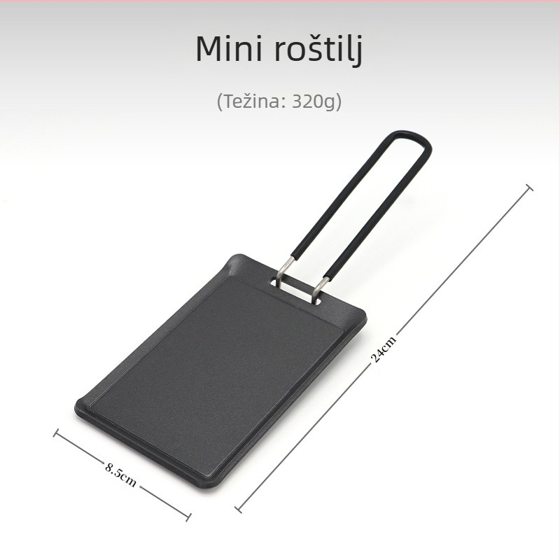 Vanjska pravokutna neprianjajuća ploča za roštilj u korejskom stilu, ultra mala ploča za roštilj teppanyaki, prijenosna tava za prženje odreska za kampiranje