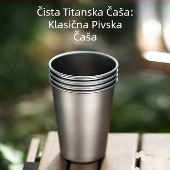 Čista titanska čaša za pivo, kampiranje na otvorenom, čaša za sok, jednoslojna praktična čaša, legura titana, čaša za hladno piće protiv pada, titanska čaša