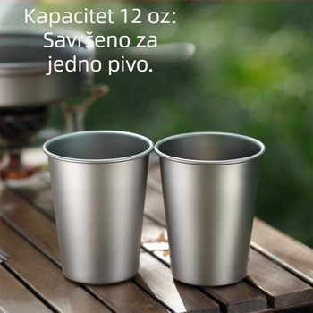 Čista titanska čaša za pivo, kampiranje na otvorenom, čaša za sok, jednoslojna praktična čaša, legura titana, čaša za hladno piće protiv pada, titanska čaša