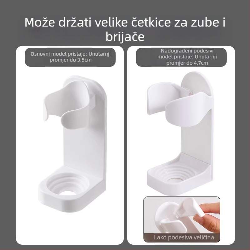 Zidni vješalica za električne četkice za zube bez bušilice, postolje za pohranu četkica za zube za WC školjku i stomatološki stalak za pohranu