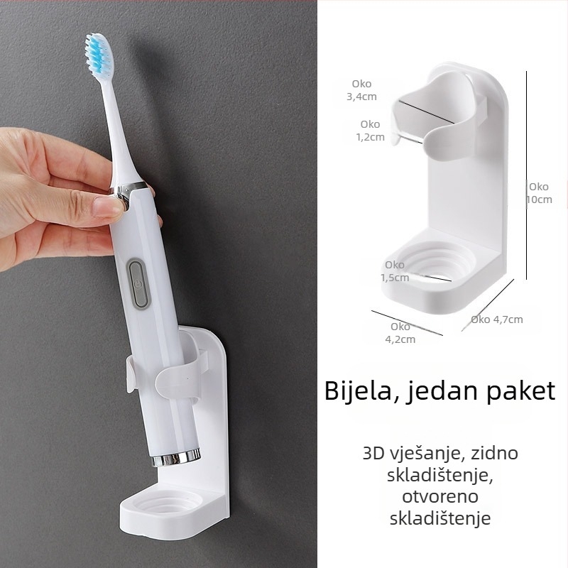 Zidni vješalica za električne četkice za zube bez bušilice, postolje za pohranu četkica za zube za WC školjku i stomatološki stalak za pohranu