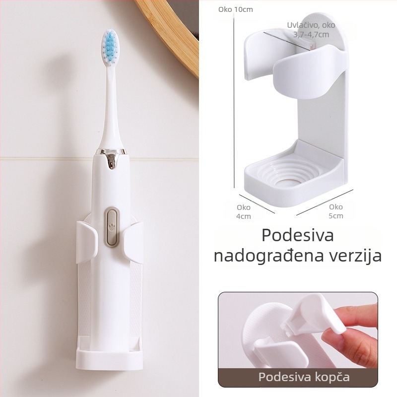 Zidni vješalica za električne četkice za zube bez bušilice, postolje za pohranu četkica za zube za WC školjku i stomatološki stalak za pohranu