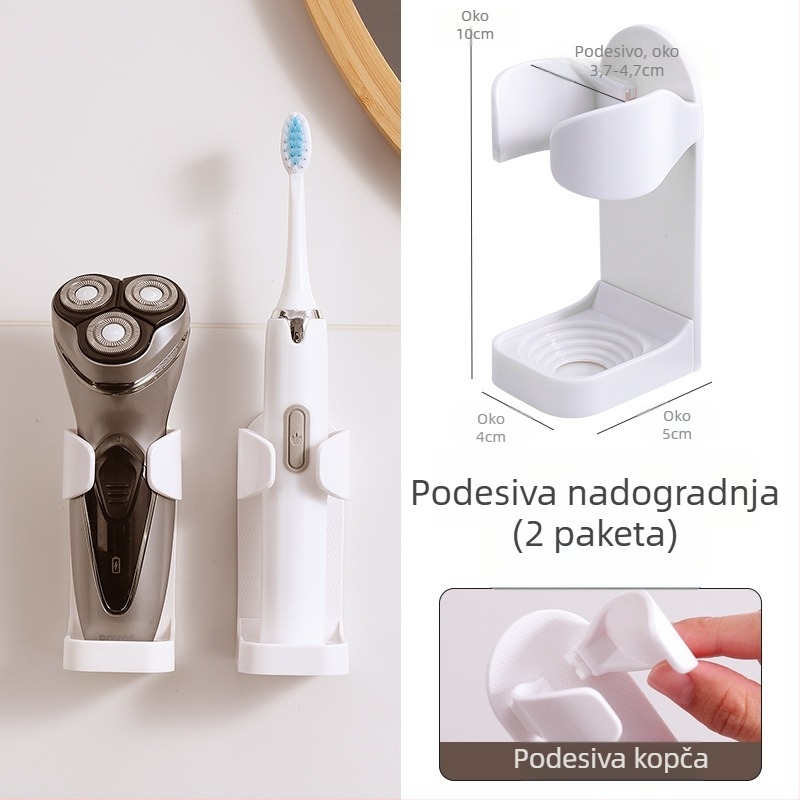 Zidni vješalica za električne četkice za zube bez bušilice, postolje za pohranu četkica za zube za WC školjku i stomatološki stalak za pohranu