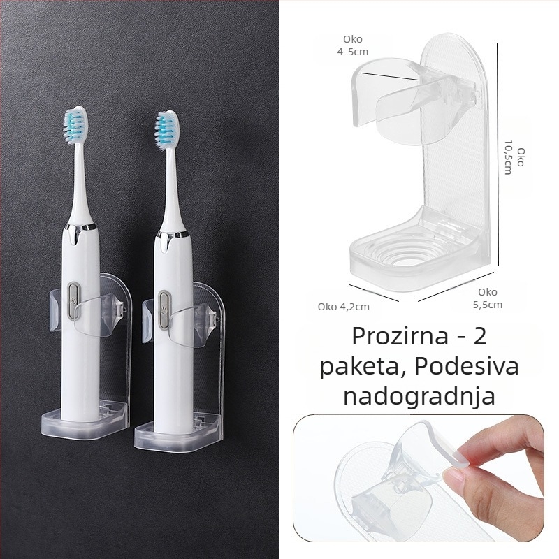 Zidni vješalica za električne četkice za zube bez bušilice, postolje za pohranu četkica za zube za WC školjku i stomatološki stalak za pohranu